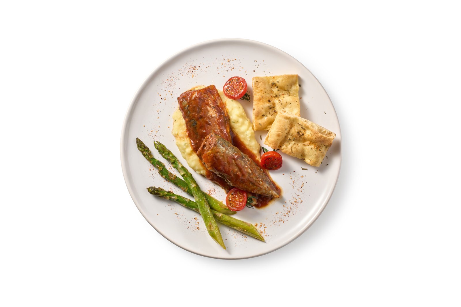 Mackerel with Creamy Mash & Grilled Vegetables